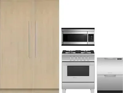 5 Piece Package Includes Refrigerator, Freezer, Range, Microwave And Dishwasher